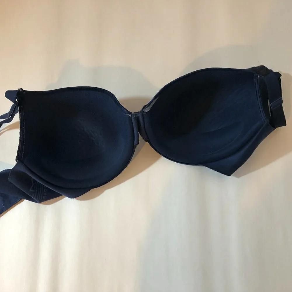 MAIDENFORM Bra Women's Size 34DD Blue Navy Lace Details
